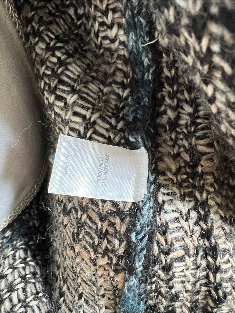J. Jill Southwestern Aztec Long Cardigan Sweater Duster Blue Boho Knit Jacket S - Picture 10 of 10
